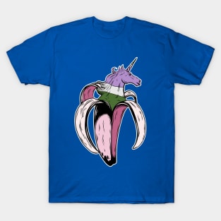 Genderqueer Unicorn Banana LGBT Pride Flag T-Shirt